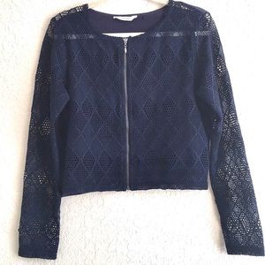 NAF NAF Paris Lace long sleeve top. Size L